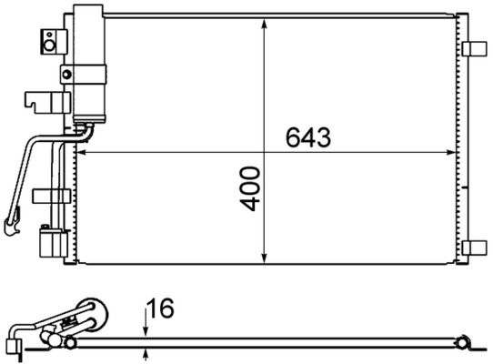 Airco condensor Mahle Original AC 607 001S