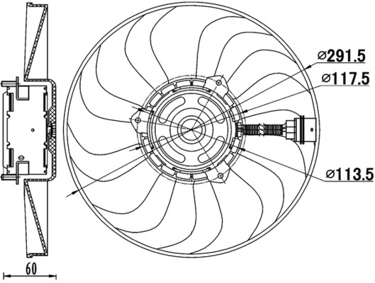 Mahle Original Ventilatorwiel-motorkoeling CFF 167 000S