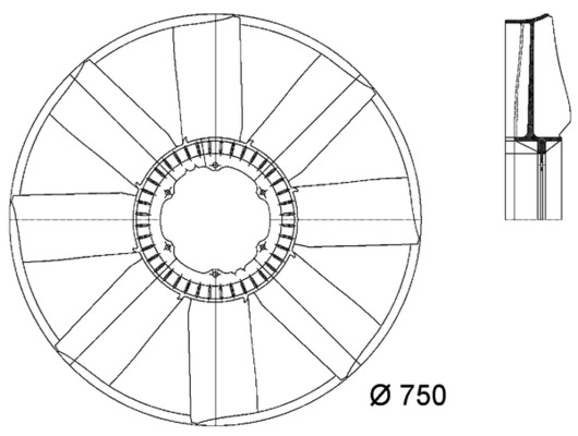 Mahle Original Ventilatorwiel-motorkoeling CFW 23 000P