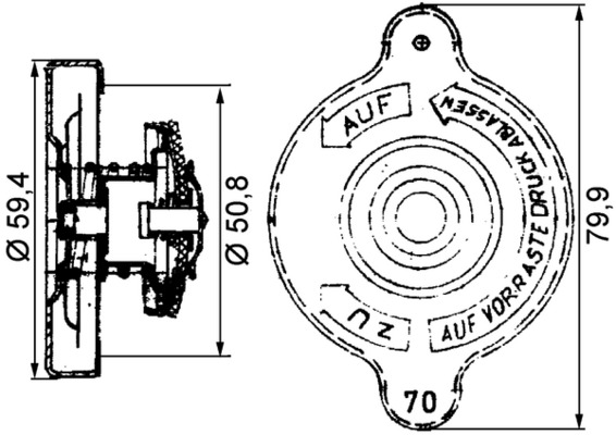 Mahle Original Radiateurdop CRB 15 000P