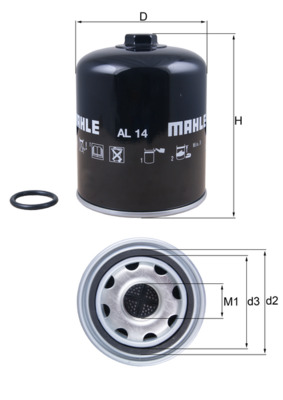 Mahle Original Luchtdroger (remsysteem) AL 14D