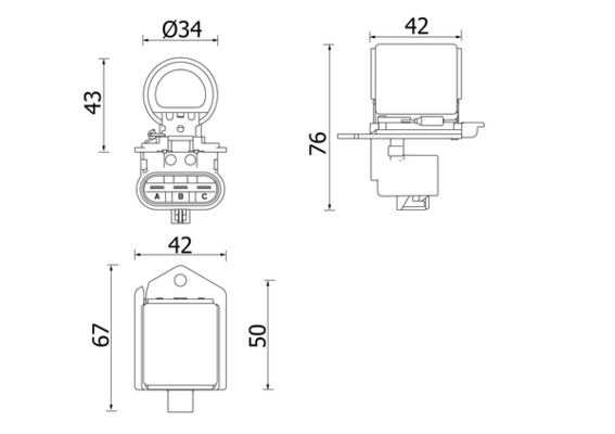 Kachel-/voorschakelweerstand Mahle Original CFR 2 000P