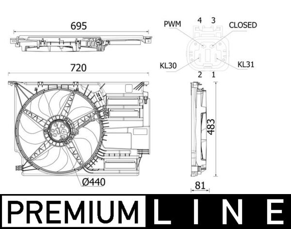 Ventilatorwiel-motorkoeling Mahle Original CFF 531 000P