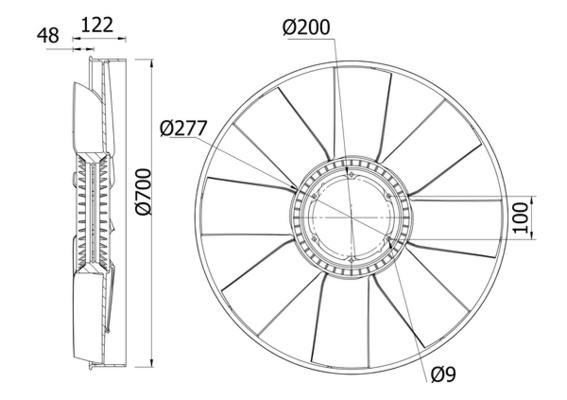 Ventilatorwiel-motorkoeling Mahle Original CFW 31 000S