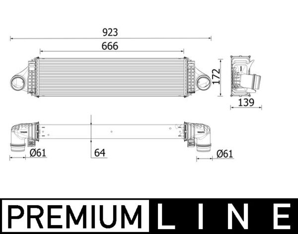 Interkoeler Mahle Original CI 550 000P