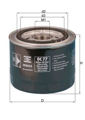 Mahle Original Oliefilter OC 77