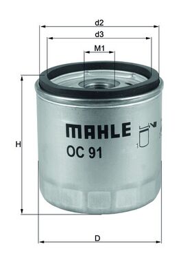 Mahle Original Oliefilter OC 91D