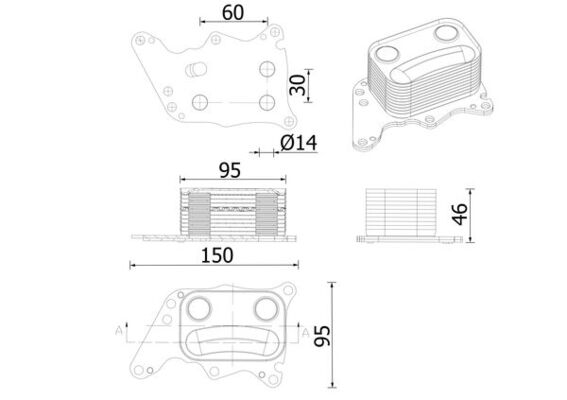 Oliekoeler motorolie Mahle Original CLC 278 000S