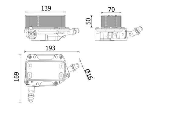 Oliekoeler motorolie Mahle Original CLC 351 000P