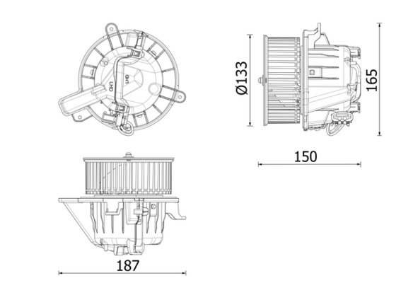 Kachelventilator Mahle Original AB 332 000P