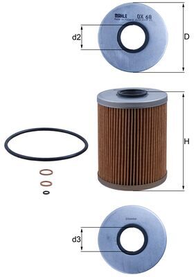 Mahle Original Oliefilter OX 68D