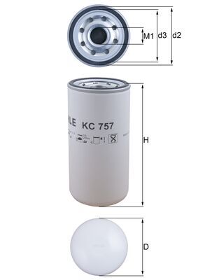 Brandstoffilter Mahle Original KC 757