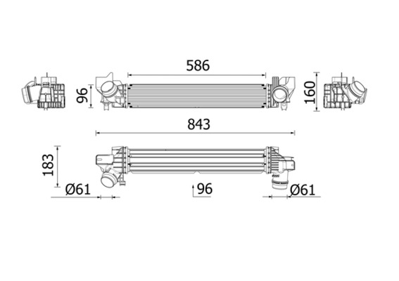 Mahle Original Intercooler, inlaatluchtkoeler CI 727 000P
