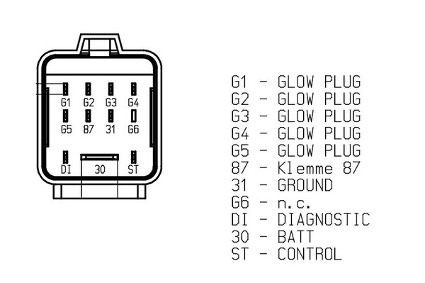 Mahle Original Regeleenheid, gloeitijd MHG 72