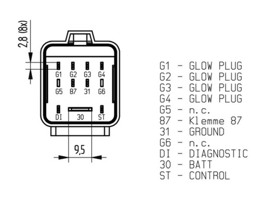Mahle Original Regeleenheid, gloeitijd MHG 80