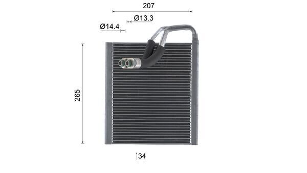 Mahle Original Verdamper, airconditioning AE 221 000S