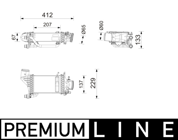 Intercooler, inlaatluchtkoeler Mahle Original CI 753 000P