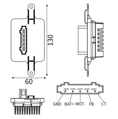 Regelaar, interieurventilator Mahle Original ABR 59 000S
