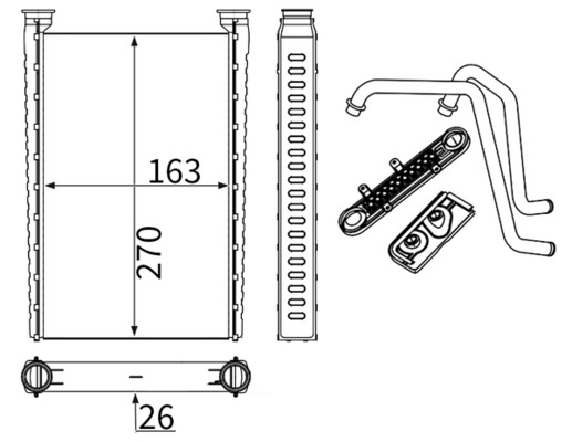 Kachelradiateur, interieurverwarming Mahle Original AH 362 000S