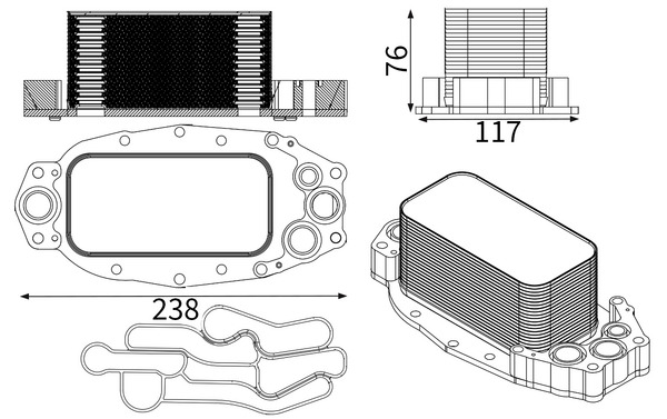 Oliekoeler, motorolie Mahle Original CLC 253 001S