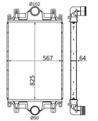 Intercooler, inlaatluchtkoeler Mahle Original CI 756 000S