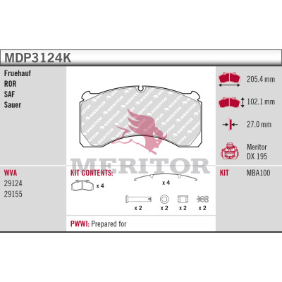 Remblokset Meritor MDP3124K