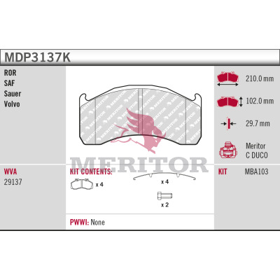 Remblokset Meritor MDP3137K