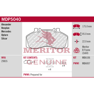 Remblokset Meritor MDP5040