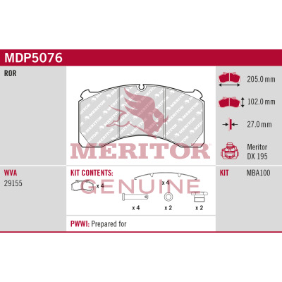 Remblokset Meritor MDP5076