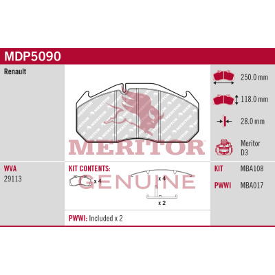 Remblokset Meritor MDP5090
