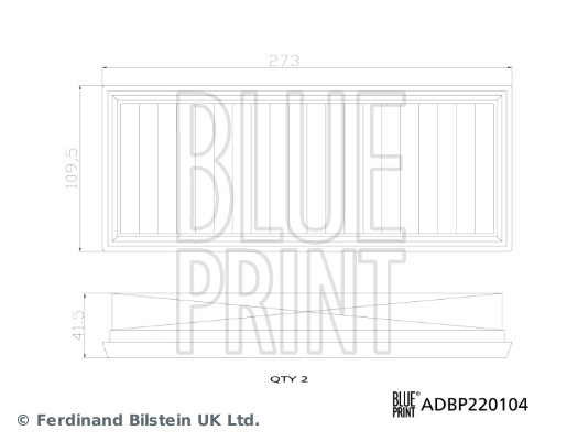 Blue Print Luchtfilterset ADBP220104