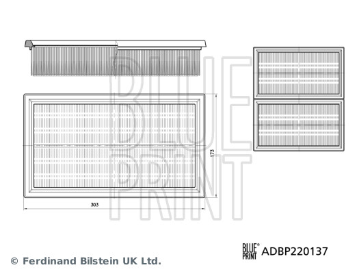 Luchtfilterset Blue Print ADBP220137