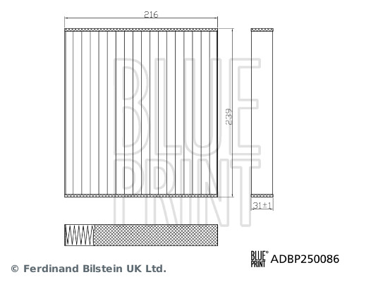 Blue Print Interieurfilter ADBP250086