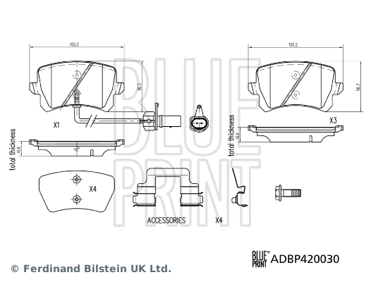 Blue Print Remblokset ADBP420030