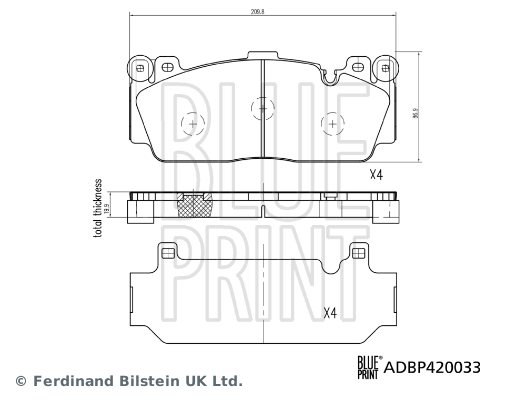 Blue Print Remblokset ADBP420033