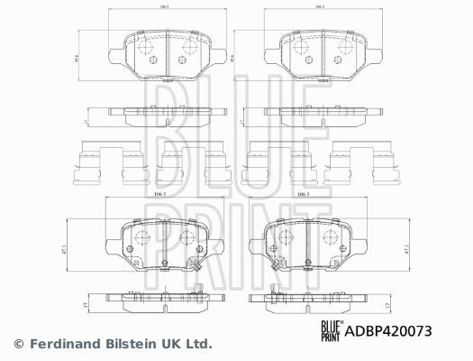 Blue Print Remblokset ADBP420073