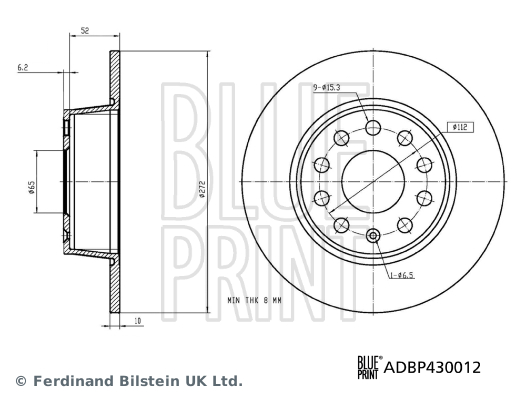 Blue Print Remschijven ADBP430012