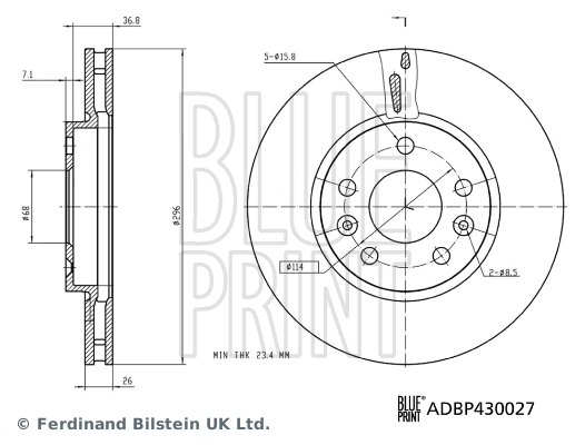 Blue Print Remschijven ADBP430027