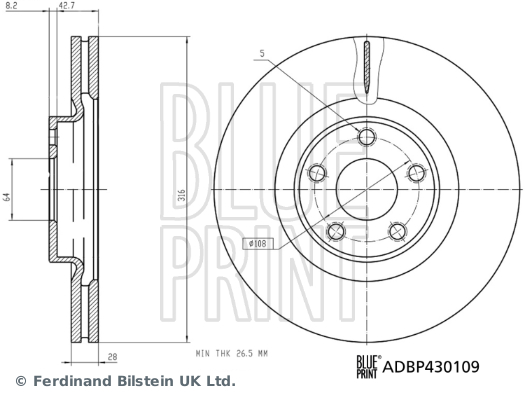 Blue Print Remschijven ADBP430109