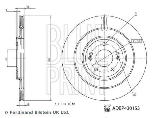 Blue Print Remschijven ADBP430153
