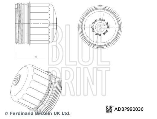 Oliefilterhuis deksel Blue Print ADBP990036