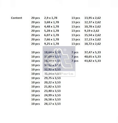 Dt Spare Parts Afdichtringset 9.74007