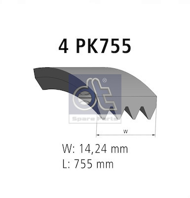 Dt Spare Parts Poly V-riem 12.15402