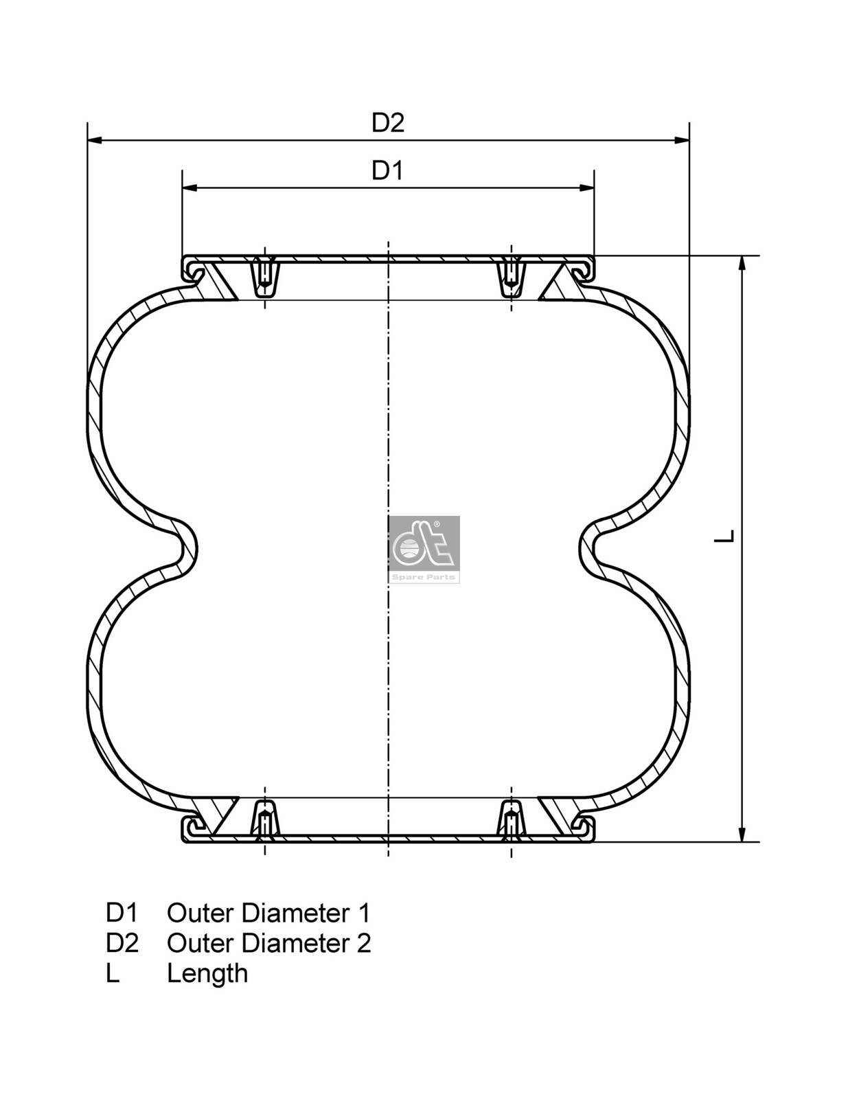 Dt Spare Parts Veerbalg 2.61034
