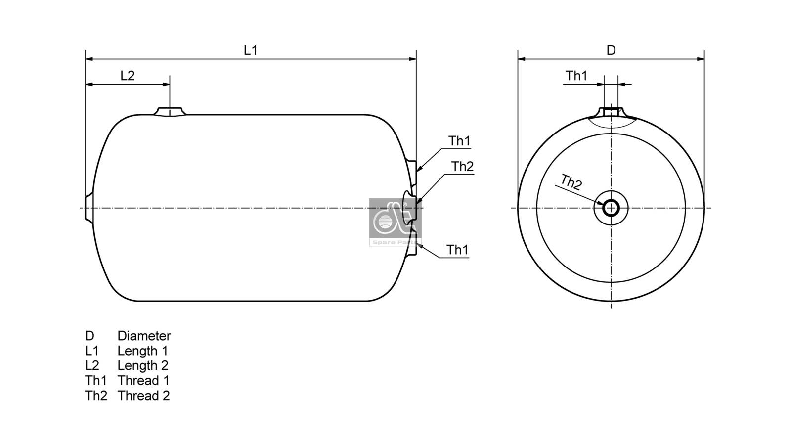 Dt Spare Parts Luchtreservoir, pneumatisch systeem 2.44341