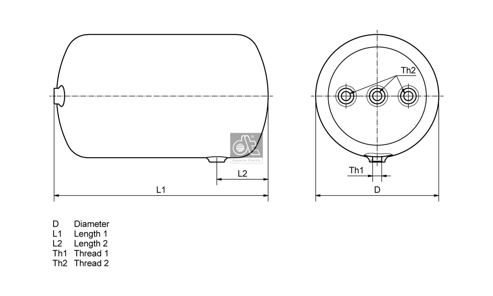 Dt Spare Parts Luchtreservoir, pneumatisch systeem 4.66431