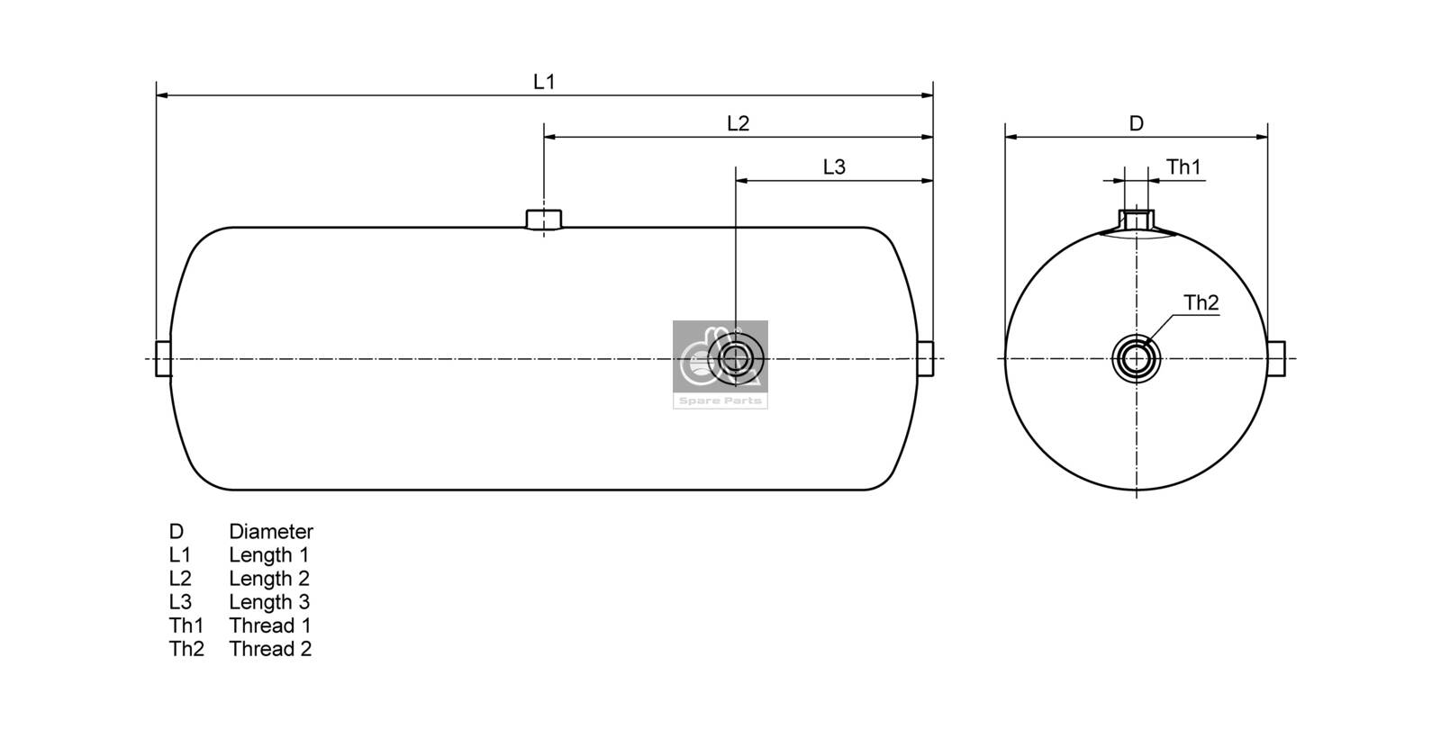 Dt Spare Parts Luchtreservoir, pneumatisch systeem 5.70050