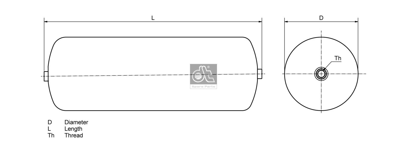 Dt Spare Parts Luchtreservoir, pneumatisch systeem 4.66439