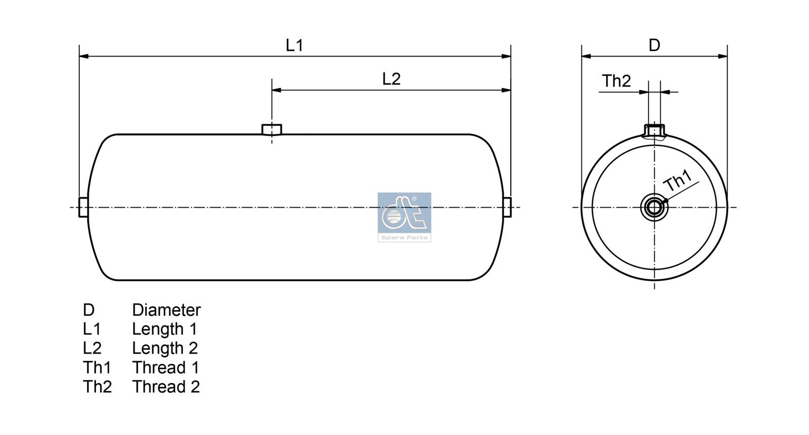Dt Spare Parts Luchtreservoir, pneumatisch systeem 1.18398