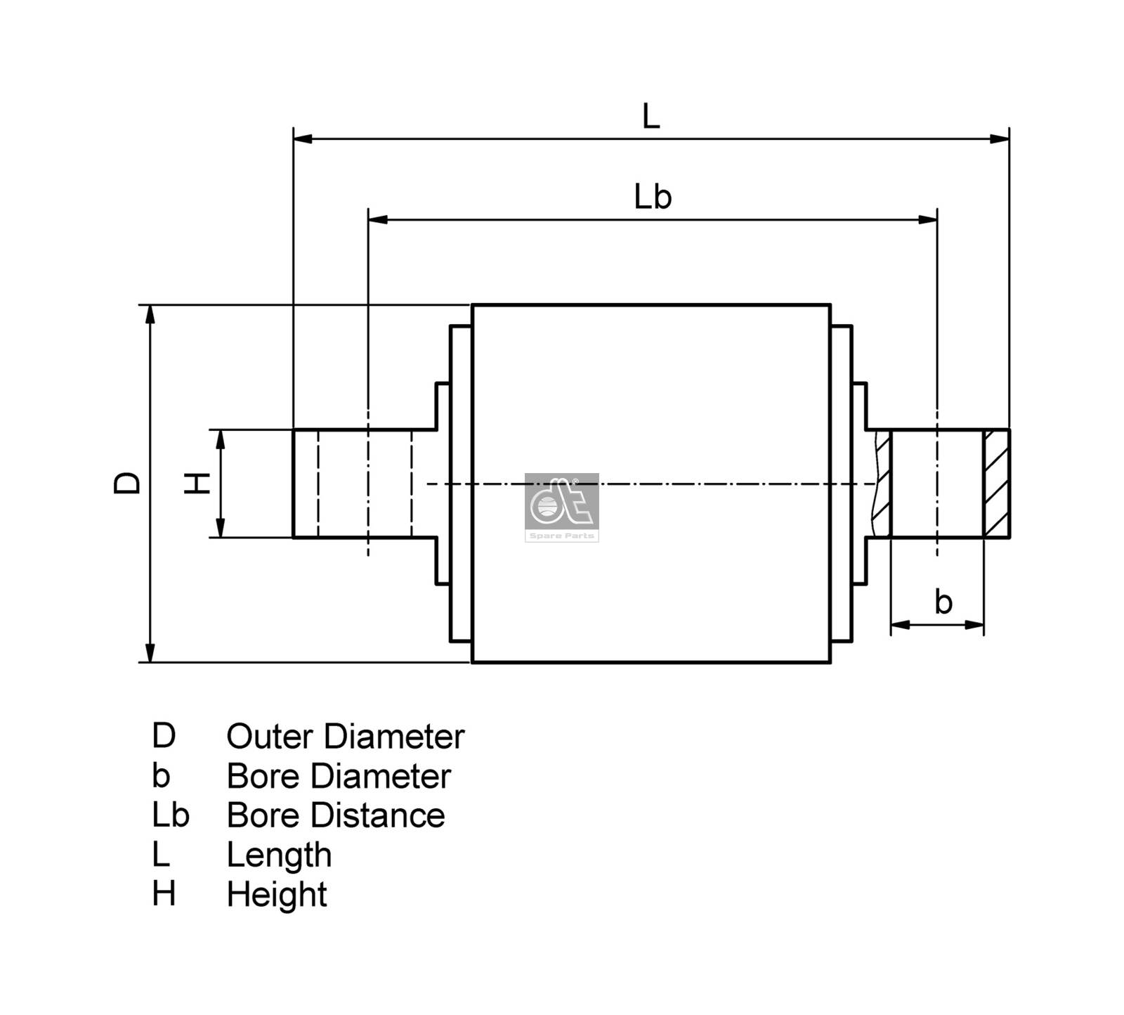 Dt Spare Parts Draagarm-/ reactiearm lager 2.96058